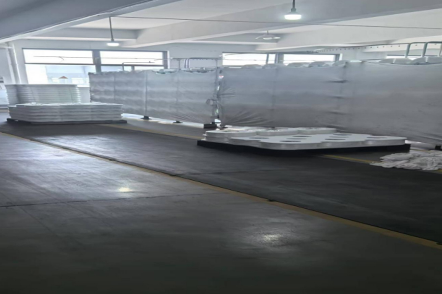 그레이 원단 생산-원료 배치 영역